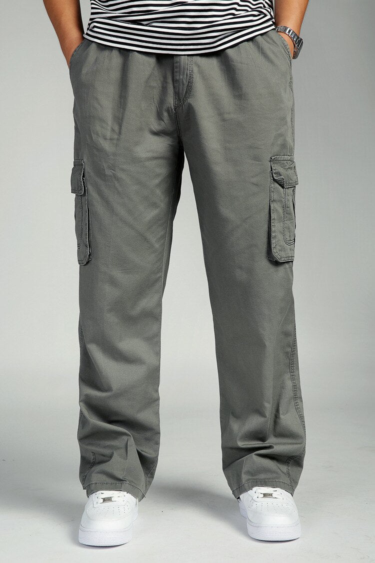 Multi Pocket Long Baggy Straight Cargo Pants