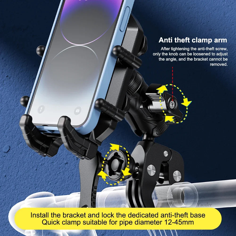 Anti-Vibration Motorcycle Phone Holder