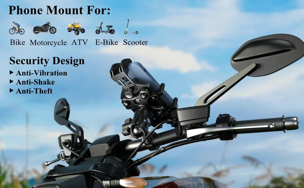 Anti-Vibration Motorcycle Phone Holder