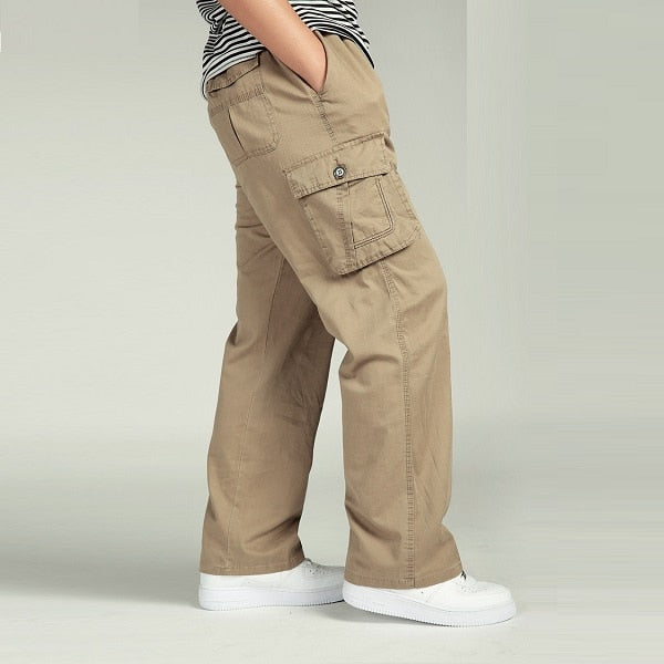 Multi Pocket Long Baggy Straight Cargo Pants