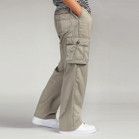 Multi Pocket Long Baggy Straight Cargo Pants