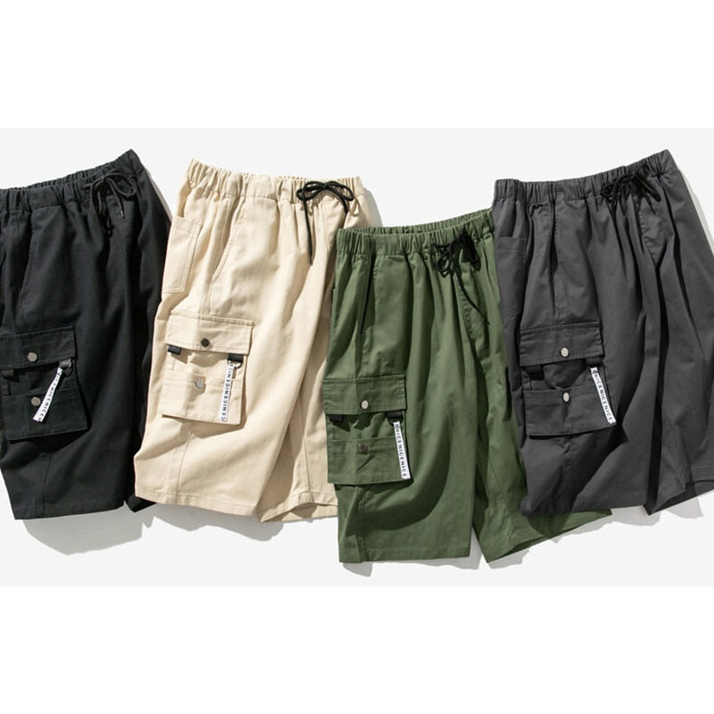 Plus Size Summer Multi Pocket Cargo Short