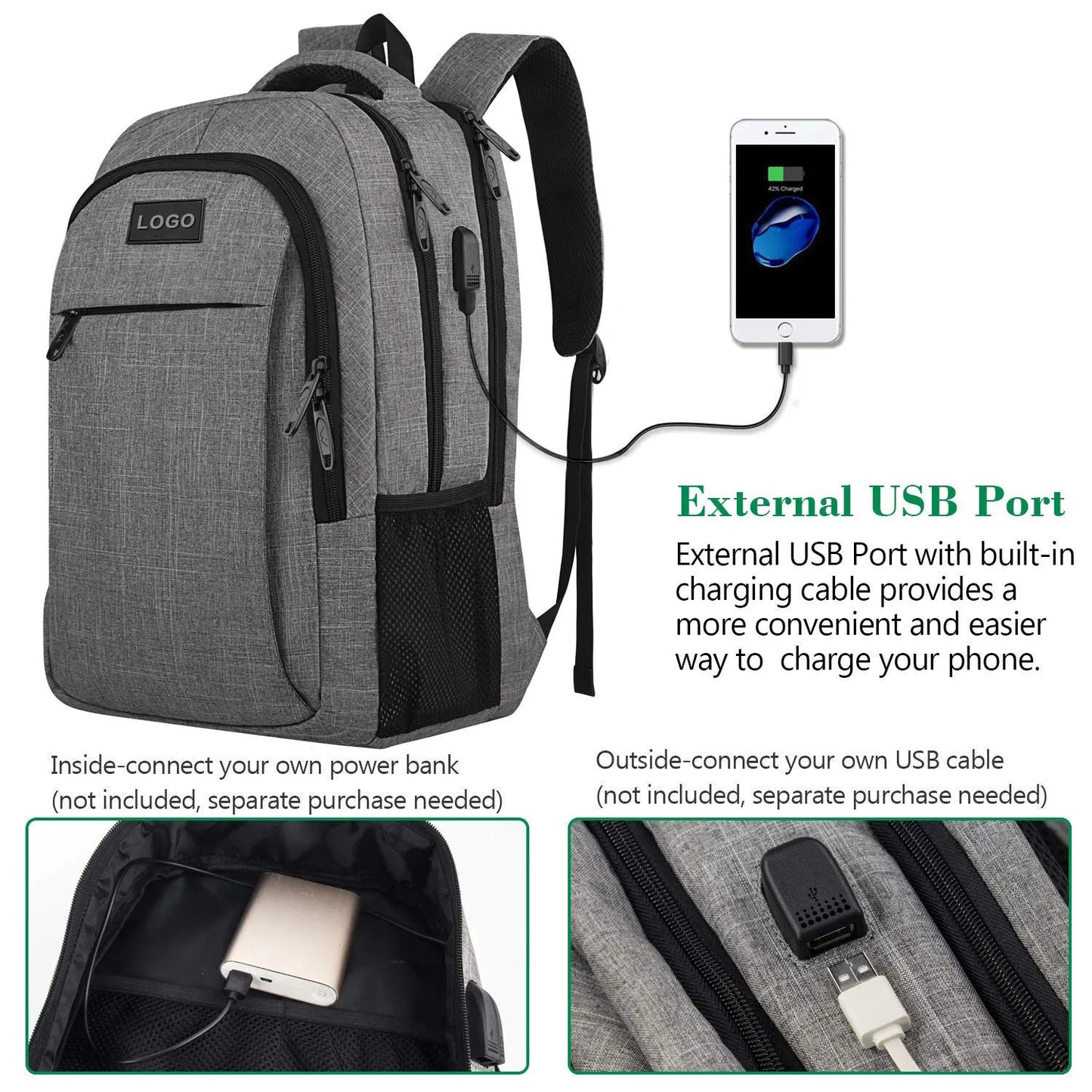 Water Proof BackPack With External USB Port