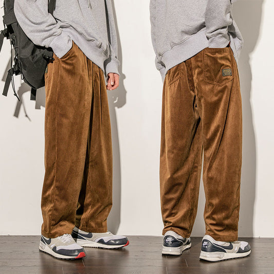 New Thin Brown Corduroy Pants Wide Leg