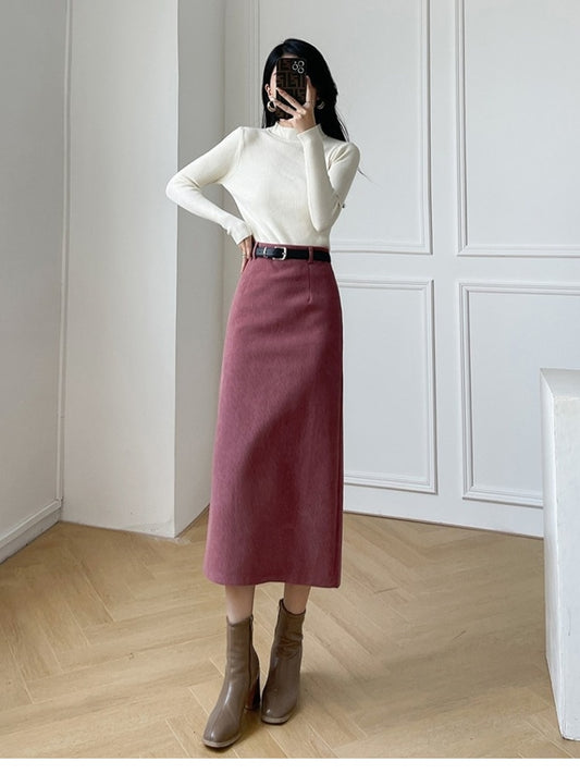 A Line Corduroy Skirt