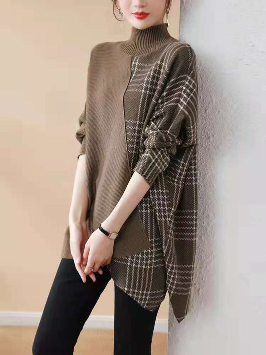 Patchwork Turtleneck Sweater