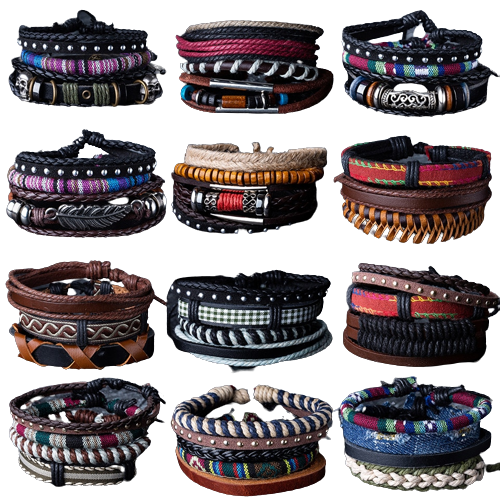 Leather Bracelets Jewelry Vintage Classic Retro