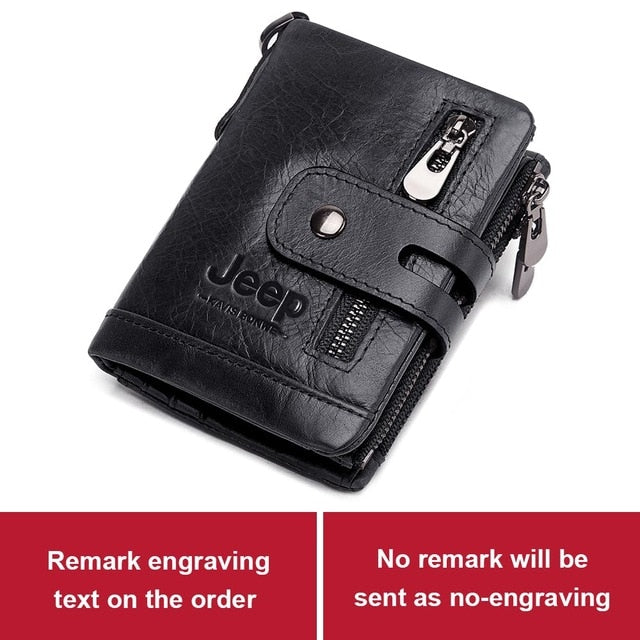 Free Engraving 100% Genuine Leather Men's Wallet