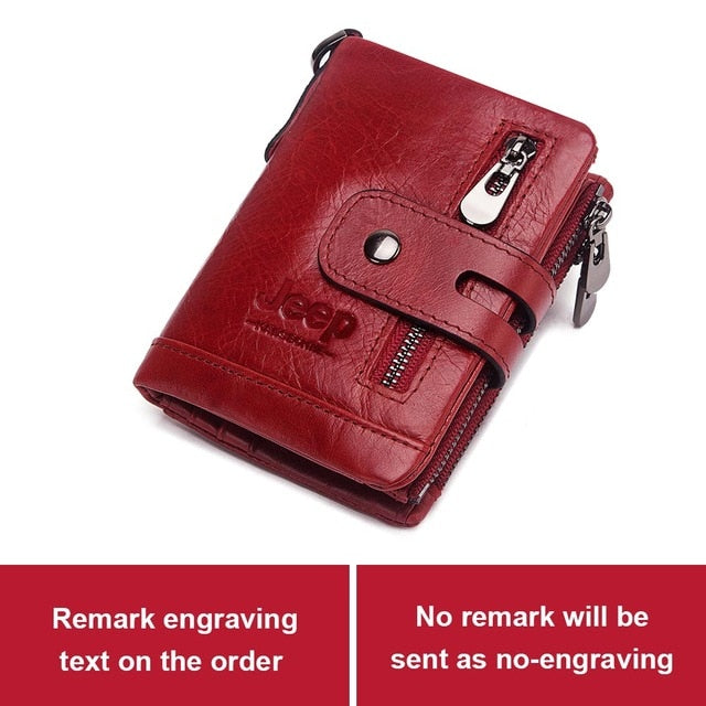 Free Engraving 100% Genuine Leather Men's Wallet