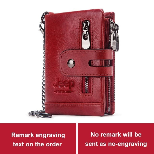 Free Engraving 100% Genuine Leather Men's Wallet