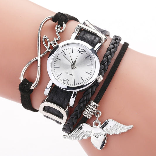 Silver Heart Pendant Wrist Watch