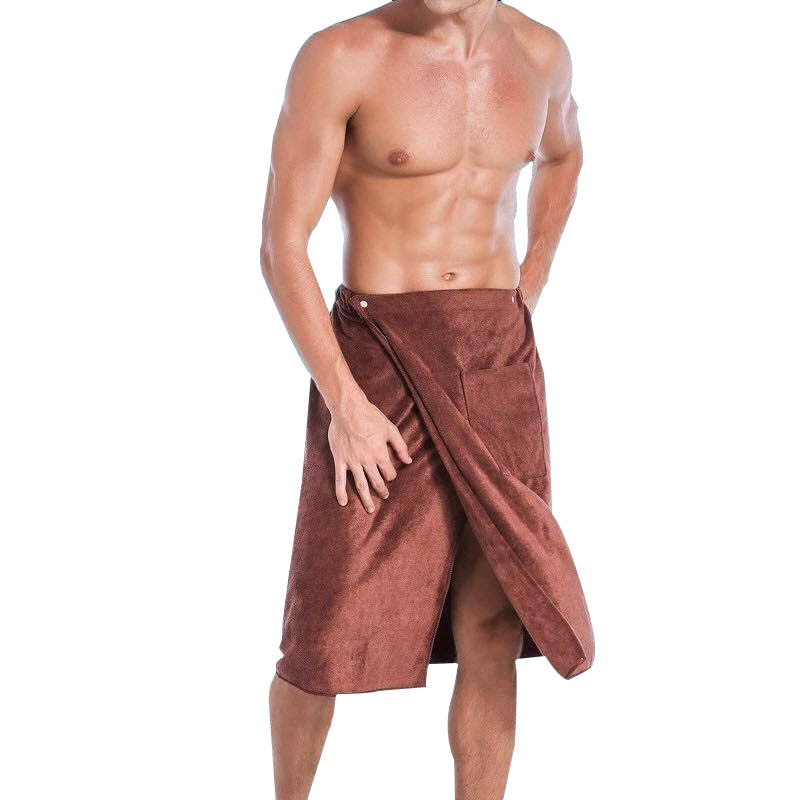 Soft Man Wearable Bath Towel With Pocket