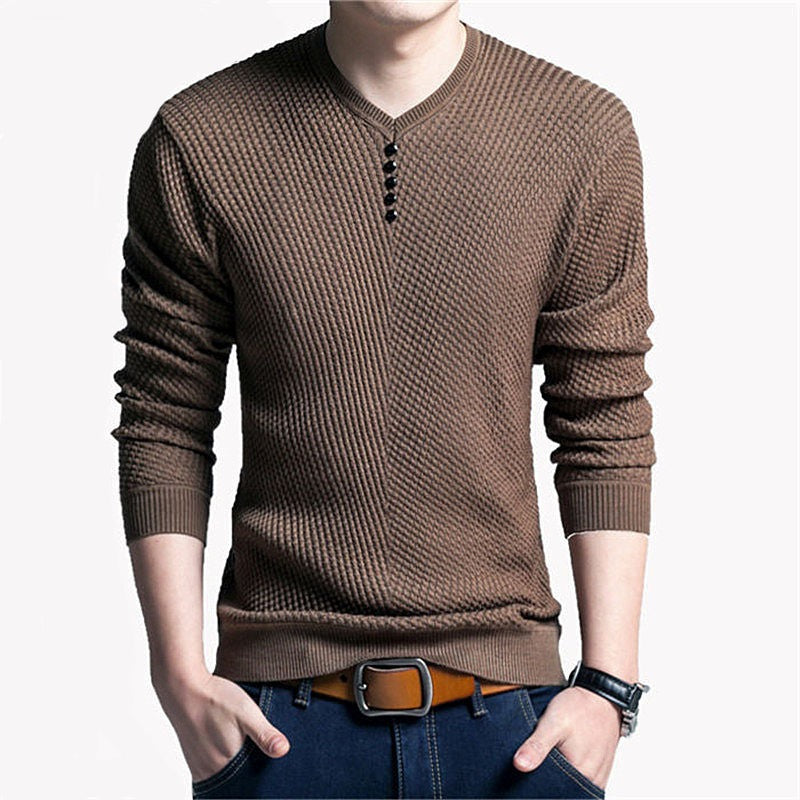 Casual V-Neck Men's Pullover