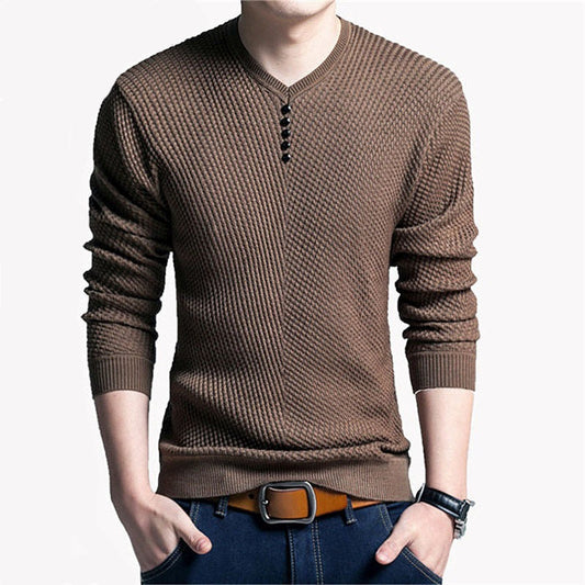 Casual V-Neck Men's Pullover