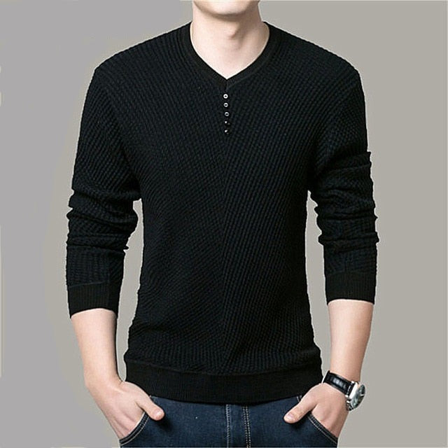 Casual V-Neck Men's Pullover