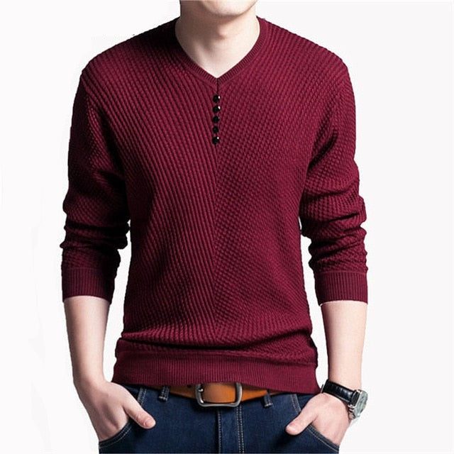 Casual V-Neck Men's Pullover