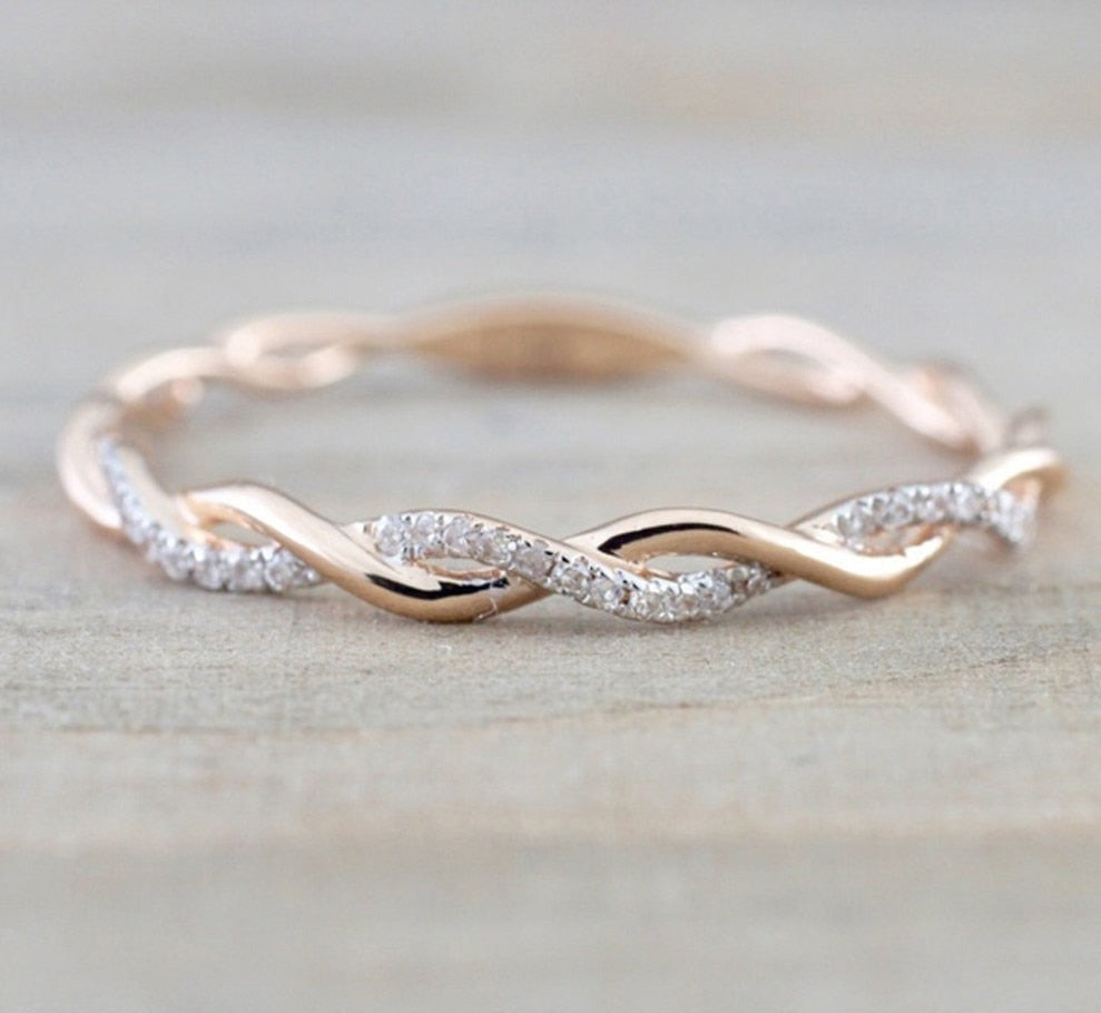 Rose Gold Color Twist Ring