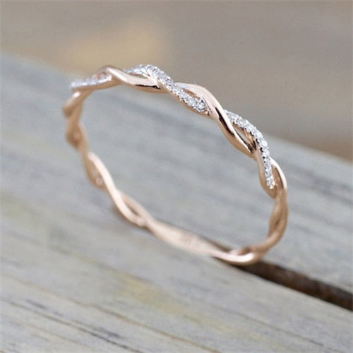 Rose Gold Color Twist Ring