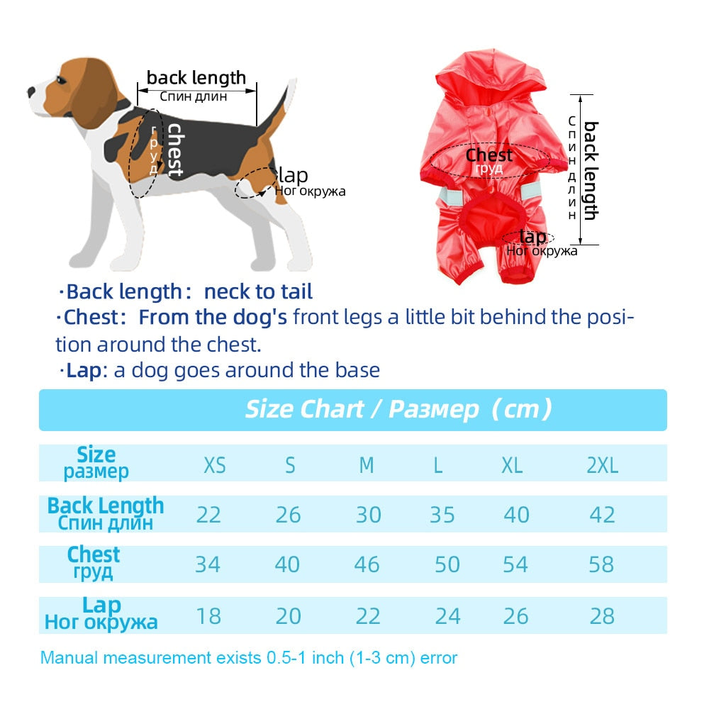 Dog Waterproof Raincoat Jumpsuit