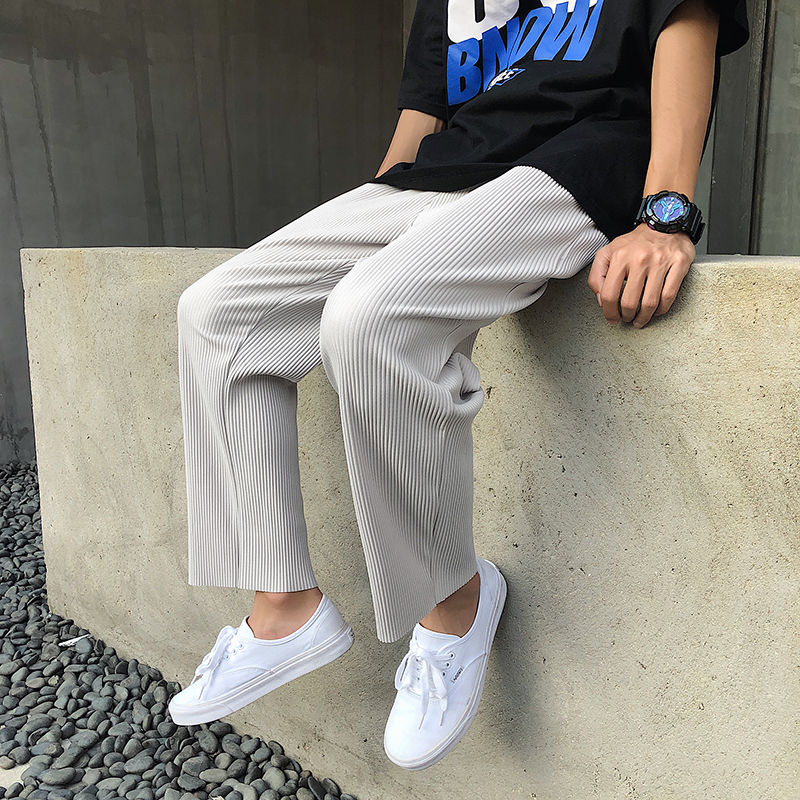 Men's Pleated Straight Pants