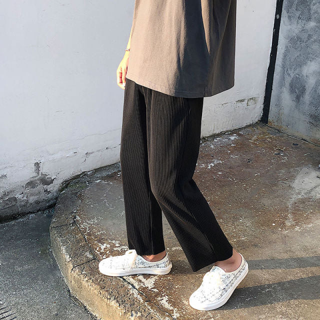 Men's Pleated Straight Pants