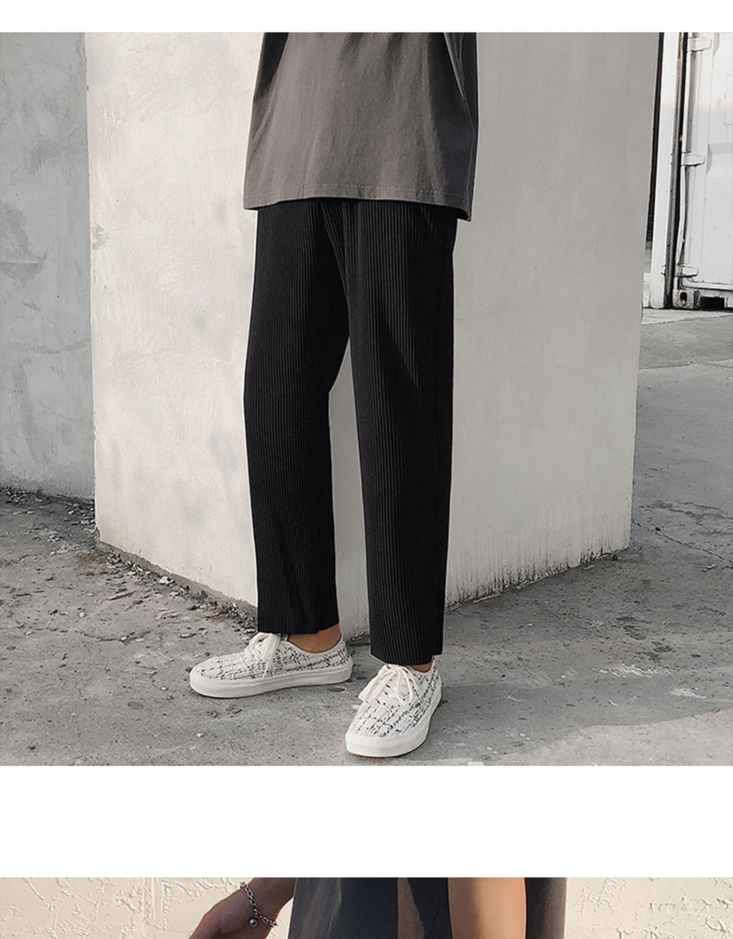 Men's Pleated Straight Pants