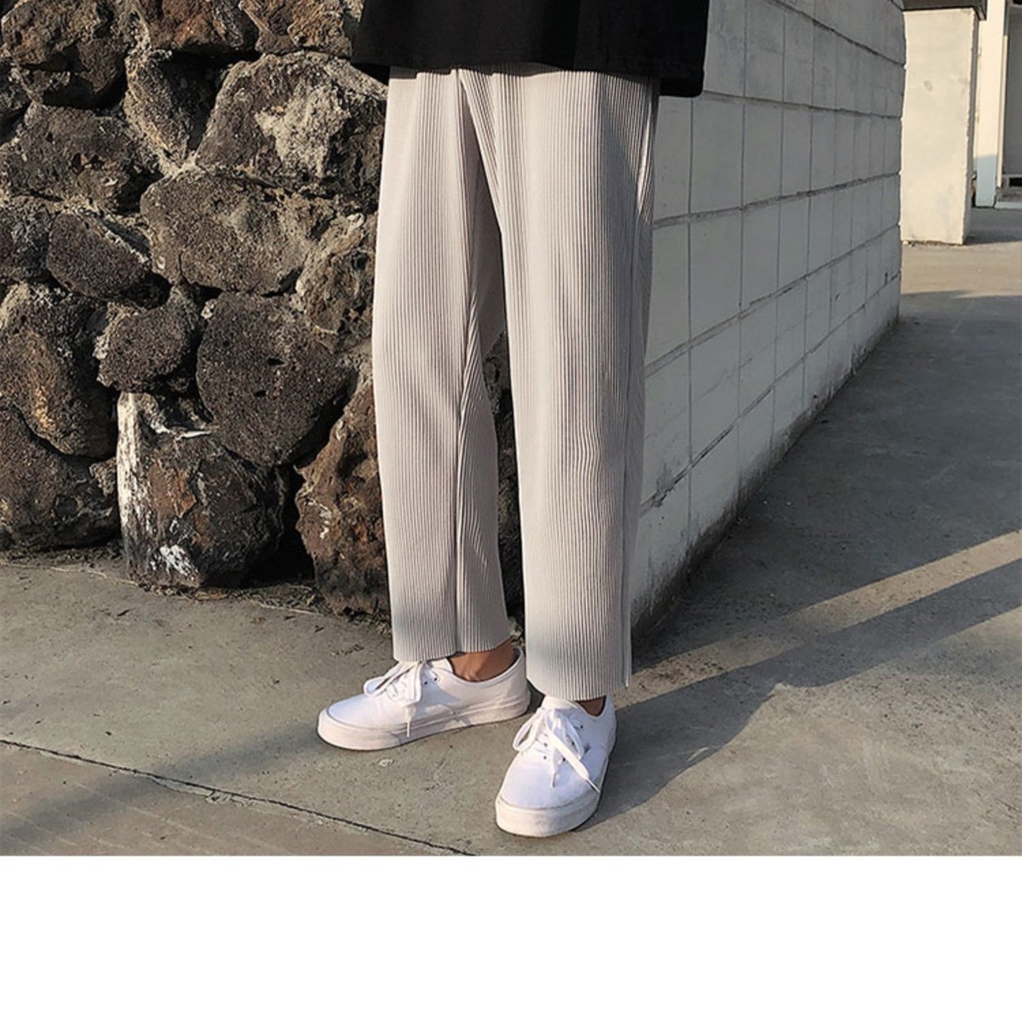 Men's Pleated Straight Pants